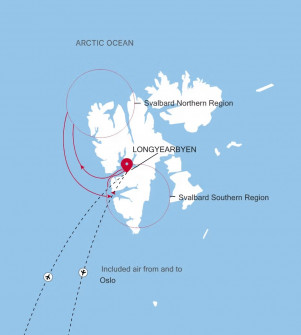 Маршрут круиза «Экспедиция по Шпицбергену»