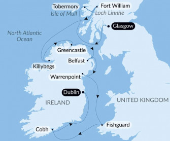 Маршрут круиза «Кельтские тайны и пейзажи»