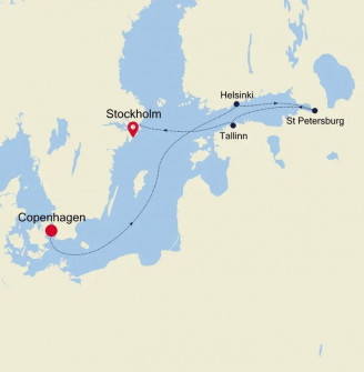 Маршрут круиза «ИЗ КОПЕНГАГЕНА В СТОКГОЛЬМ»