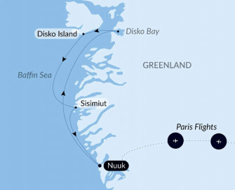 Маршрут круиза «Арктическая весна: лед и культура инуитов»