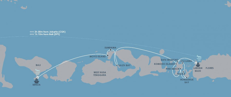 Маршрут тура «Бали и Национальный парк Комодо»