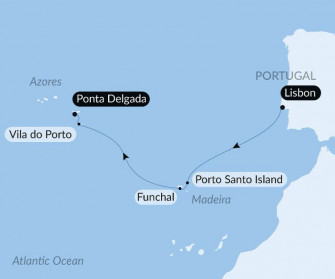 Маршрут круиза «Мадейра и Азорские острова »