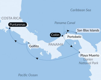 Маршрут круиза «Сокровища Центральной Америки и Панамский канал»