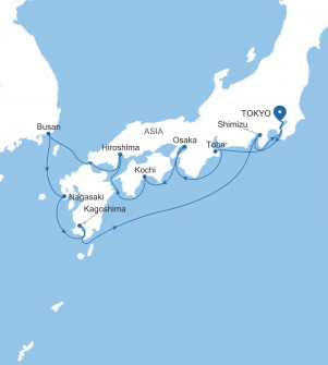 Маршрут круиза «Япония и Южная Корея: Токио - Токио»