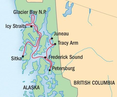 Маршрут тура «Лед и пламя Аляски»