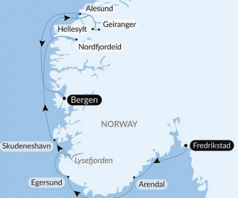 Маршрут круиза «Норвежские фьорды»