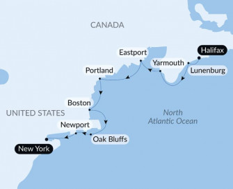 Маршрут круиза «Очарование и наследие североамериканских берегов»