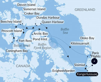 Маршрут круиза «Северо-Западный проход»