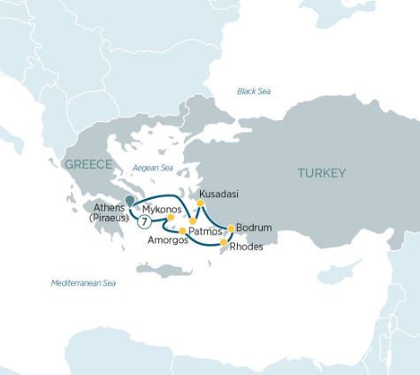 Маршрут тура «Круиз по Средиземному морю из Турции в Грецию»
