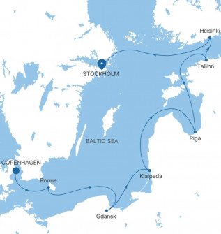 Маршрут круиза «Круиз по Балтийскому морю»