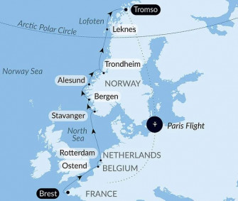 Маршрут круиза «Сокровища Северного моря»