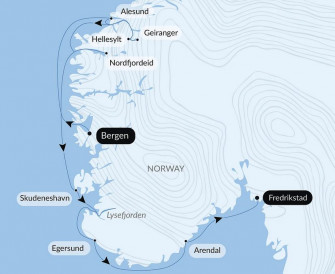 Маршрут круиза «Норвежские фьорды»