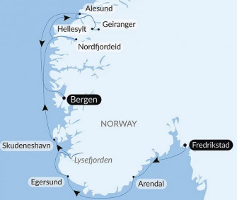 Маршрут круиза «Норвежские фьорды»