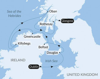 Маршрут круиза «Из Ирландии в Шотландию: путешествие по кельтским землям»