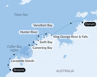 Маршрут круиза «Австралийский Кимберли»