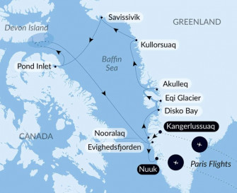 Маршрут круиза «Секреты моря Баффина »