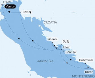 Маршрут круиза «Лучшее в Хорватии»