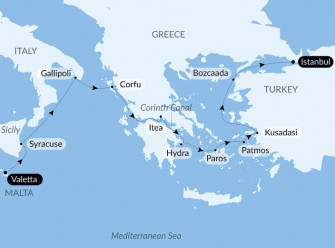 Маршрут круиза «Круиз по Эгейскому морю»
