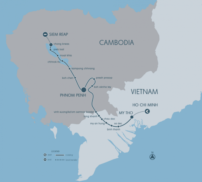 Маршрут тура «Роскошный круиз по Меконгу»
