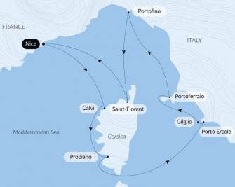 Маршрут круиза «Остров красоты и берега Италии»