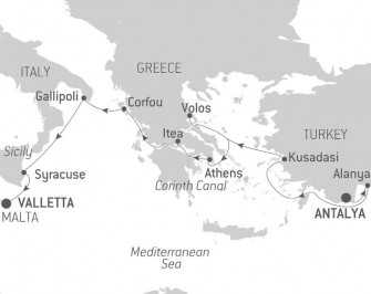 Маршрут круиза «Средиземноморье: по следам великих цивилизаций»