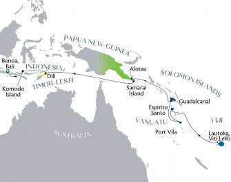 Маршрут круиза «Большое путешествие от Фиджи до Бали »