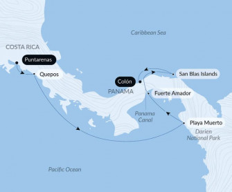 Маршрут круиза «Панама и Коста-Рика: природные чудеса Центральной Америки с Smithsonian Journeys»