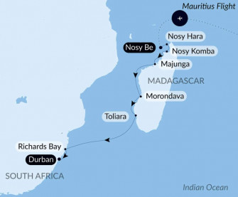 Маршрут круиза «Мадагаскар и Южная Африка»