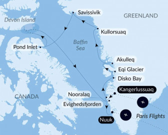 Маршрут круиза «Секреты моря Баффина »