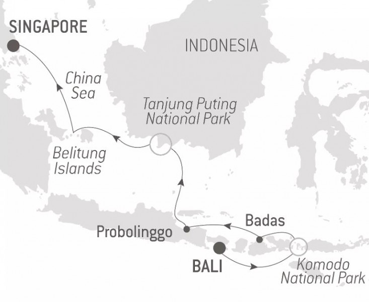 Маршрут тура «Интригующая Индонезия»
