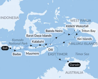 Маршрут круиза «Тропическая индонезийская одиссея»