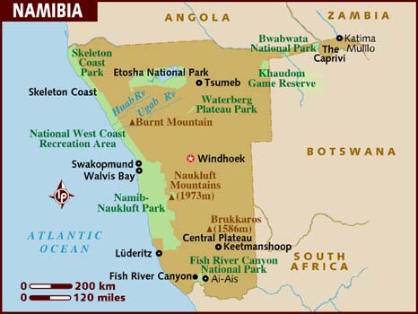 Маршрут тура «Неизведанная Намибия и племена Химбу»