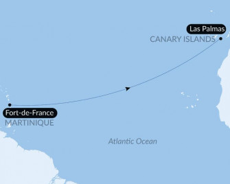 Маршрут круиза «Морской переход: Форт де Франс - Лас Пальмас»