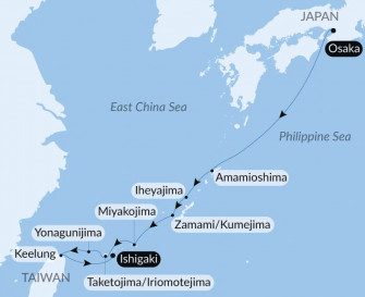Маршрут круиза «Одиссея в самое сердце субтропических островов Японии»