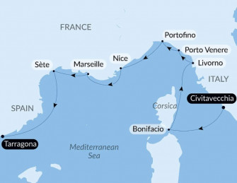 Маршрут круиза «Юг Франции и Итальянская Ривьера со Smithsonian Journeys»