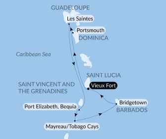 Маршрут круиза «Круиз по Наветренным островам Карибского моря с Smithsonian Journeys»
