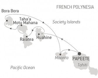 Маршрут круиза «Жемчужины островов Общества»
