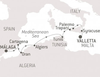 Маршрут круиза «Древние жемчужины Средиземноморья»