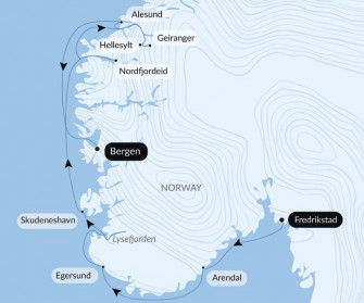Маршрут круиза «Норвежские фьорды»