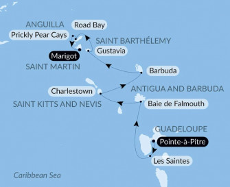 Маршрут круиза «История и культура Карибских островов»