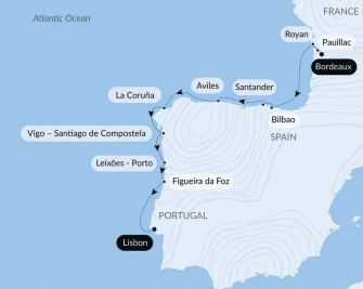 Маршрут круиза «Бискайский залив и Пиренейский полуостров»