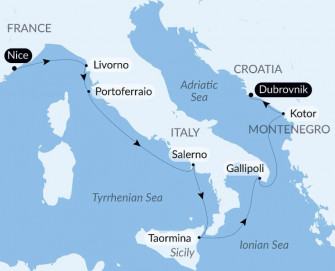 Маршрут круиза « Средиземноморский круиз из Французской Ривьеры в Хорватию»