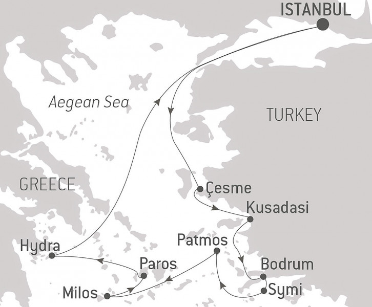 Маршрут тура «Круиз по Средиземному морю из Турции в Грецию»