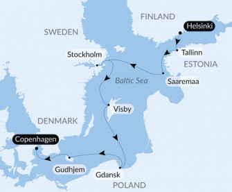 Маршрут круиза «Культурные столицы и города Балтии»