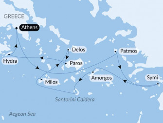 Маршрут круиза «В самое сердце греческих островов»