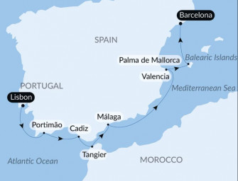 Маршрут круиза «Тайны Пиренейского полуострова»