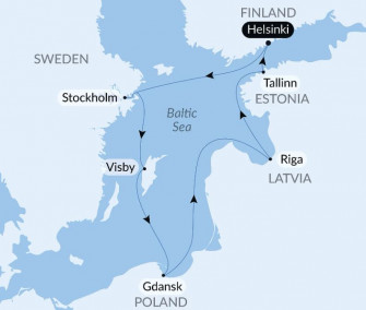 Маршрут круиза «Балтийская путешествие и зимние чудеса»