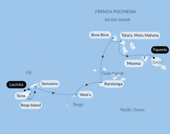 Маршрут круиза «Архипелаги южной части Тихого океана»