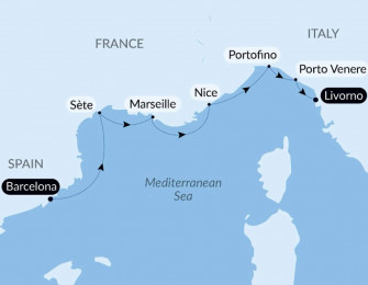 Маршрут круиза «Южная Франция и Итальянская Ривьера с Smithsonian Journeys»