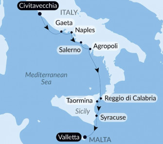 Маршрут круиза «Круиз по Южной Италии и Сицилии с Smithsonian Journeys»